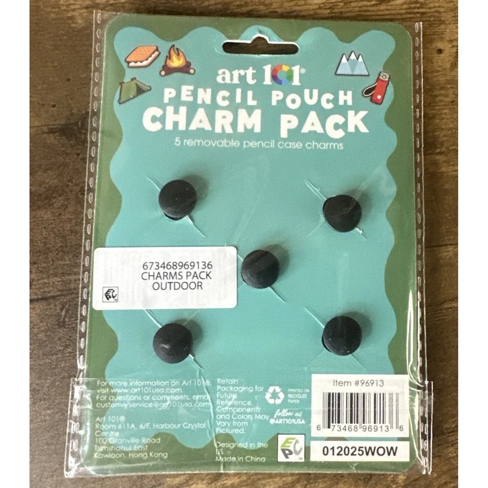 New Art 101 Blue Croc Style Camping Charms - 5 Charm Pack Fast Shipping